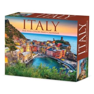Willow Creek Press, Italy 2026 Desk Calendar, 6.18'' X 5.43'', Daily Calendar with Adhesive Binding Calendar – August 1, 2025
