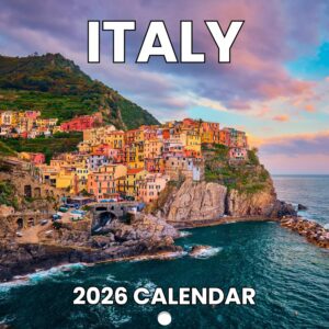 Italy 2026 Wall Calendar | Scenic Italian Wall Calendar | Stunning 12-Month Journey Through Italy’s Landmarks & Countryside | Large Grid Calendar 12" x 24” Brand: Pantry Delight