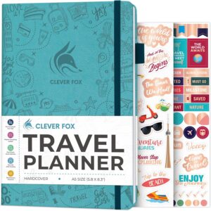 Clever Fox Travel Journal - Itinerary Travel Planner Organizer for Women, Men and Couples, Travel Log Journal, Lasts 5 Trips, A5 (Aquamarine, A5 (5.8" x 8.3")) Visit the Clever Fox Store