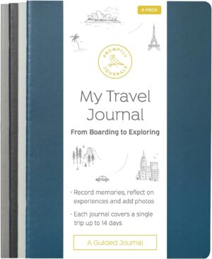 Promptly Journals, My Travel Journal (4-Pack): From Boarding to Exploring (Manhattan, Paperback) | Vacation Journal | Travel Memories Journal | Trip Journal Visit the Promptly Journals Store